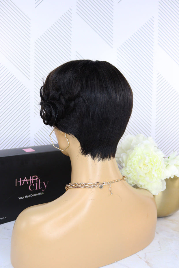 Brazilian T-part Wig Curly Pixie 1B